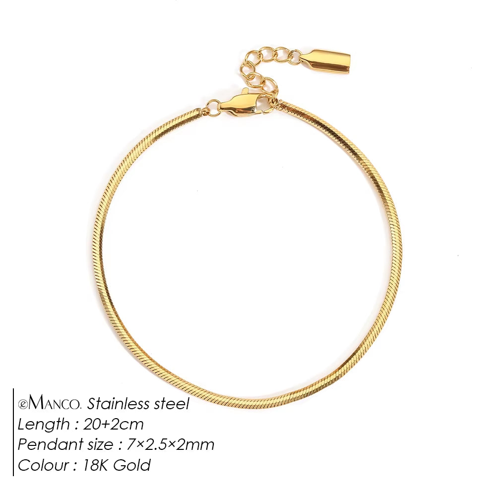 Emanco™ Gold Snake Chain Bracelet – Bold Simplicity for the Modern Man